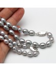 8-9mm naturalna perła słodkowodna naszyjnik pojedynczy naszyjnik dla kobiet dobry połysk perły zroszony Chocker hurtownia szary 