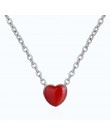 Romantyczna miłość serce czerwony wiecznego wisiorek naszyjnik dla kobiet 925 Sterling Silver biżuteria ślub zaręczyny świąteczn