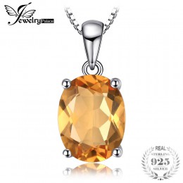 JewelryPalace owalne 1.7ct naturalny cytryn Birthstone pasjans wisiorek 925 Sterling srebrne wisiorki naszyjniki nie zawiera łań