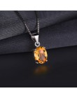 JewelryPalace owalne 1.7ct naturalny cytryn Birthstone pasjans wisiorek 925 Sterling srebrne wisiorki naszyjniki nie zawiera łań