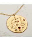 Vercret zodiaku naszyjnik 925 Sterling Silver konstelacji złoty wisiorek naszyjnik dla damska biżuteria na prezent dropshipping