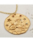Vercret zodiaku naszyjnik 925 Sterling Silver konstelacji złoty wisiorek naszyjnik dla damska biżuteria na prezent dropshipping