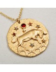 Vercret zodiaku naszyjnik 925 Sterling Silver konstelacji złoty wisiorek naszyjnik dla damska biżuteria na prezent dropshipping