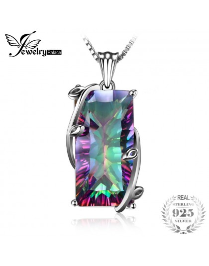 JewelryPalace 16ct naturalny ogień Rainbow Mystic Topaz naszyjnik z amuletem 925 Sterling Silver biżuteria nie zawiera łańcucha