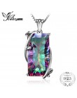 JewelryPalace 16ct naturalny ogień Rainbow Mystic Topaz naszyjnik z amuletem 925 Sterling Silver biżuteria nie zawiera łańcucha