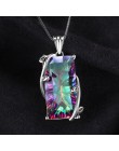 JewelryPalace 16ct naturalny ogień Rainbow Mystic Topaz naszyjnik z amuletem 925 Sterling Silver biżuteria nie zawiera łańcucha