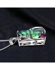 JewelryPalace 16ct naturalny ogień Rainbow Mystic Topaz naszyjnik z amuletem 925 Sterling Silver biżuteria nie zawiera łańcucha