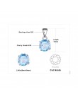 JewelryPalace 2.4ct naturalne błękitny Topaz wisiorek okrągły Cut 925 Sterling srebrne wisiorki naszyjniki nie należą do łańcuch