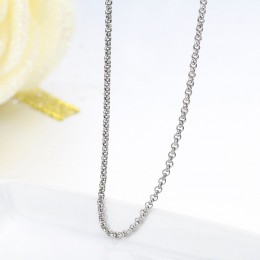 35-70 cm 925 Sterling Silver grono Rolo łańcuch naszyjnik kobiety dziewczyna włochy biżuteria kolye collares collane collier nas