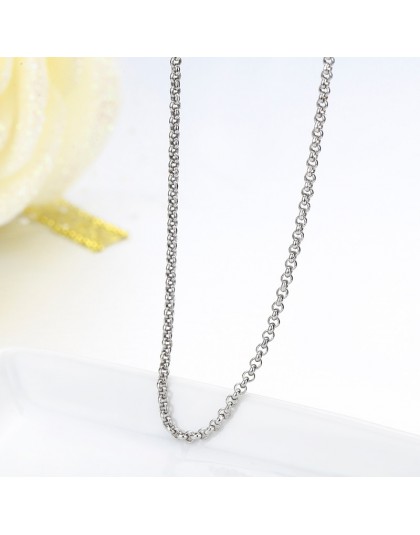 35-70 cm 925 Sterling Silver grono Rolo łańcuch naszyjnik kobiety dziewczyna włochy biżuteria kolye collares collane collier nas