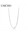 UMCHO klasyczny łańcuch podstawowy 100% prawdziwa 925 Sterling Silver karabińczyk regulowany naszyjnik łańcuch biżuteria dla kob