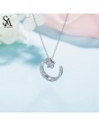 SA SILVERAGE 925 Sterling srebrny księżyc wisiorek w kształcie gwiazdy naszyjniki dla kobiet Chokers naszyjniki Fine biżuteria s