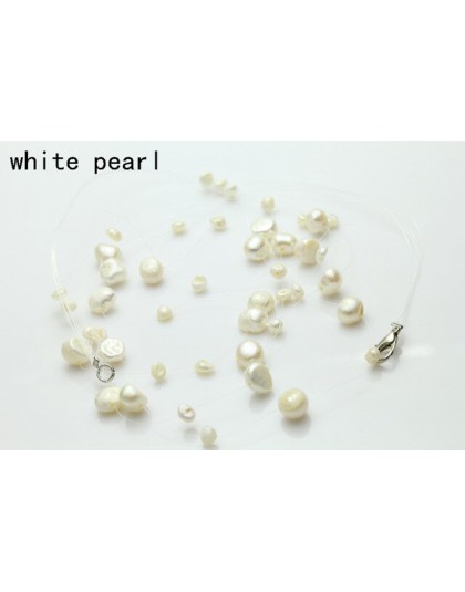 Prawdziwe naturalna perła słodkowodna naszyjnik ślubna dla kobiet, moda srebrny naszyjnik z pereł masa perłowa biżuteria