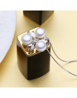 FENASY dzieła biżuteria Pearl naszyjnik, czeski 2017 biały czarny złoty perła biżuteria charm naszyjnik kobiety perła wisiorek A