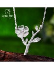 Lotus zabawy majątek 925 Sterling Silver ręcznie projektant biżuterii kwiat w deszczu naszyjnik z wisiorek dla kobiet Collier