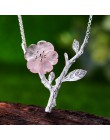 Lotus zabawy majątek 925 Sterling Silver ręcznie projektant biżuterii kwiat w deszczu naszyjnik z wisiorek dla kobiet Collier