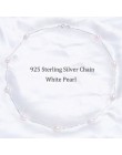 ASHIQI prawdziwe 925 Sterling Silver wisiorek naszyjnik dla kobiet z naturalna perła słodkowodna biżuteria 7-8mm biały różowy fi