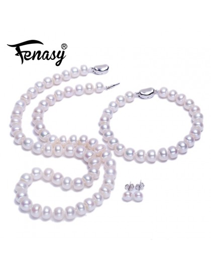 FENASY S925 Sterling Silver naturalna perła słodkowodna naszyjnik dla kobiet naszyjnik z pereł biżuteria urodziny rocznica preze