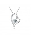 Jemmin romantyczny kryształowe serce naszyjniki dla kobiet biżuteria ślubna 925 Sterling srebrne wisiorki naszyjnik oświadczenie