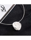 SA SILVERAGE nowy 925 Sterling Silver Rose Chokers naszyjniki dla kobiet kwiat 925 srebro wisiorek komunikat naszyjniki Fine Jew
