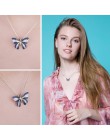 JewelryPalace Butterfly utworzono niebieski Spinel wisiorek oryginalna 925 Sterling srebrne wisiorki naszyjniki cyrkonia bez łań