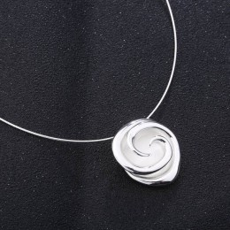 SA SILVERAGE nowy 925 Sterling Silver Rose Chokers naszyjniki dla kobiet kwiat 925 srebro wisiorek komunikat naszyjniki Fine Jew