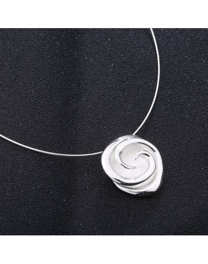 SA SILVERAGE nowy 925 Sterling Silver Rose Chokers naszyjniki dla kobiet kwiat 925 srebro wisiorek komunikat naszyjniki Fine Jew