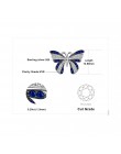 JewelryPalace Butterfly utworzono niebieski Spinel wisiorek oryginalna 925 Sterling srebrne wisiorki naszyjniki cyrkonia bez łań