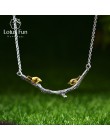 Lotus zabawy majątek 925 Sterling Silver naturalne oryginalne ręcznie grzywny biżuteria ptak na gałęzi naszyjnik dla kobiet Bijo