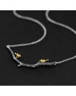 Lotus zabawy majątek 925 Sterling Silver naturalne oryginalne ręcznie grzywny biżuteria ptak na gałęzi naszyjnik dla kobiet Bijo