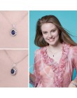JewelryPalace Vintage w stylu Art Deco 1.5ct owalny stworzony niebieski szafir wisiorek naszyjniki dla kobiet 925 Sterling Silve
