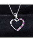 JewelryPalace stworzył różowe Sapphire serce wisiorek oryginalna 925 Sterling srebrne wisiorki naszyjniki biżuteria ślubna bez ł