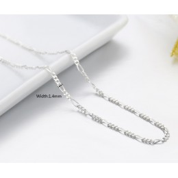 Włochy Made Slim 925 Sterling Silver Figaro łańcuchy Choker naszyjnik kobiety biżuteria kolye collier collares naszyjnik collane