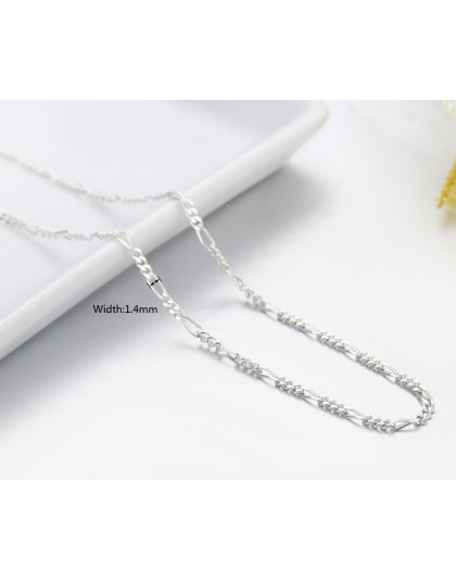 Włochy Made Slim 925 Sterling Silver Figaro łańcuchy Choker naszyjnik kobiety biżuteria kolye collier collares naszyjnik collane
