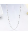 Włochy Made Slim 925 Sterling Silver Figaro łańcuchy Choker naszyjnik kobiety biżuteria kolye collier collares naszyjnik collane