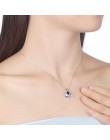LEKANI kryształy Swarovskiego kostki niebieski wisiorek naszyjnik proste Trendy obroże prawdziwe S925 srebrny Fine Jewelry dla k