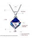 LEKANI kryształy Swarovskiego kostki niebieski wisiorek naszyjnik proste Trendy obroże prawdziwe S925 srebrny Fine Jewelry dla k