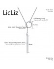 LicLiz unikalne 925 srebro koło prosty pasek Bar wisiorek naszyjniki regulowany łańcuch naszyjniki dla kobiet ślub LN0194