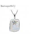 Barokowy tylko barokowy naturalna perła słodkowodna naszyjnik biżuteria z cyrkoniami AAA diament inkrustowane srebrny motyl proj