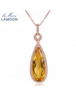 Lamoon luksusowe naturalne TearDrop cytryn 925 srebro łańcuch wisiorek naszyjnik kobiety biżuteria S925 LMNI042