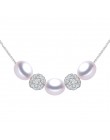 Lindo srebrny 925 prawdziwe naturalna perła słodkowodna naszyjniki dla kobiet moda ślubna cyrkon luksusowe biżuteria 3 kolory pe