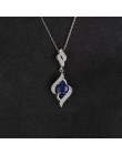 JewelryPalace 1.95ct utworzono niebieski Sapphire 925 Sterling Silver wisiorek naszyjnik nie zawiera łańcuch urok dla kobiet