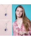JewelryPalace 1.95ct utworzono niebieski Sapphire 925 Sterling Silver wisiorek naszyjnik nie zawiera łańcuch urok dla kobiet