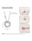 SA SILVERAGE 925 Sterling Silver długi naszyjniki wisiorki dla kobiet różowe złoto kolor grzywny biżuteria ze srebra próby 925 M