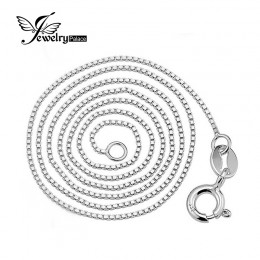 Jewelrypalace klasyczne włoskie Box Chain naszyjniki oryginalna 925 Sterling Silver szerokość 0.8mm-1mm długości 40 cm- 45 cm ma