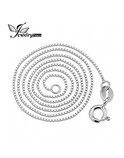 Jewelrypalace klasyczne włoskie Box Chain naszyjniki oryginalna 925 Sterling Silver szerokość 0.8mm-1mm długości 40 cm- 45 cm ma