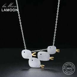 LAMOON 2018 nowy 2 kolory 4 małe ryby S925 wisiorek naszyjnik 925-Sterling-Silver Fine Jewelry dla kobiet ślub LMNY013