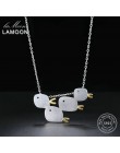 LAMOON 2018 nowy 2 kolory 4 małe ryby S925 wisiorek naszyjnik 925-Sterling-Silver Fine Jewelry dla kobiet ślub LMNY013