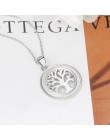Drzewo życia 925 Sterling Silver okrągły wisiorek naszyjnik koło z masy perłowej muszli naszyjniki Fine Jewelry prezent (Lam hub
