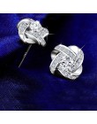 Jemmin kryształowe kolczyki 925 Sterling Silver węzeł kwiat stadniny kolczyki dla kobiet Brincos Bijoux biżuteria ślubna